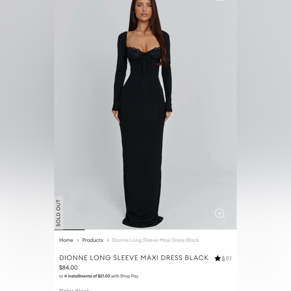 Long Sleeve Maxi Dress Black